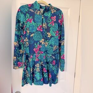 Lilly Pulitzer Blue Polo Collar Luxletic dress with long sleeves